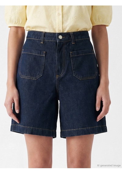 Lcw Jeans İndigo Bermuda Fit Kadın Jean Şort
