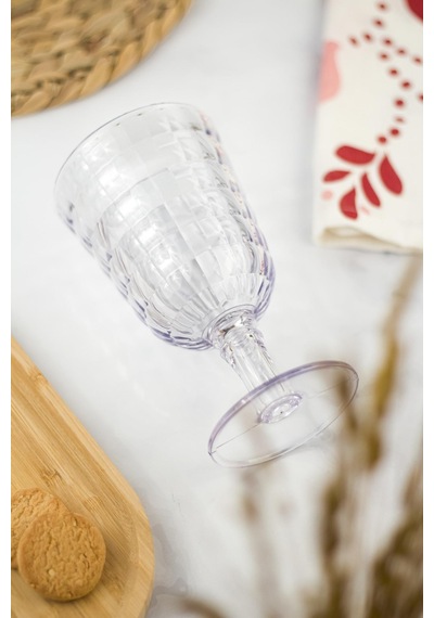 Allegra Şeffaf Kadeh Bardak - 450 Ml Tekli Akrilik Malzeme - Cam Değildir Kırılmaya Dayanıklı Şeffaf
