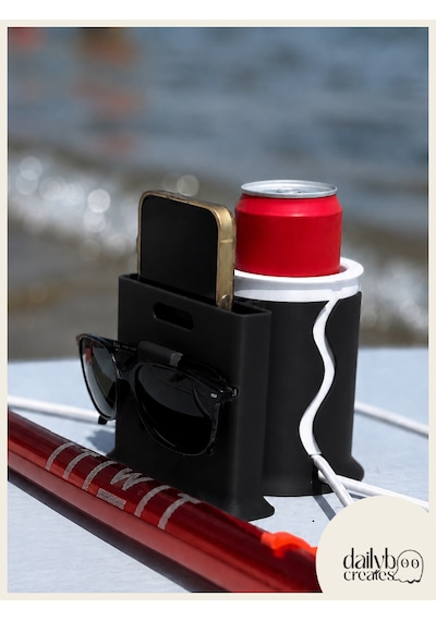 Paddle Board Sup Board Kano Termos Kutu İçecek Telefon Ve Gözlük Tutucu - Siyah