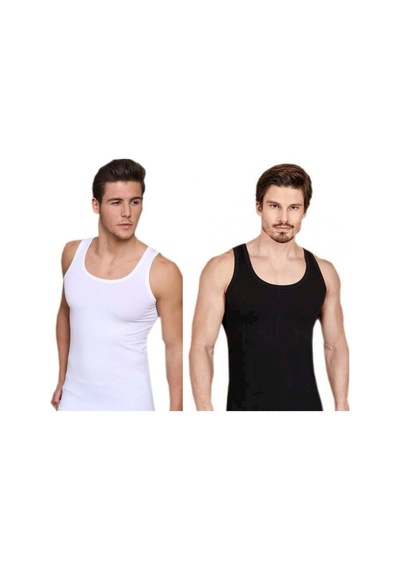 Berrak 6 Adet 1030 Erkek Likralı Atlet - Fanila - Beyaz - L 001