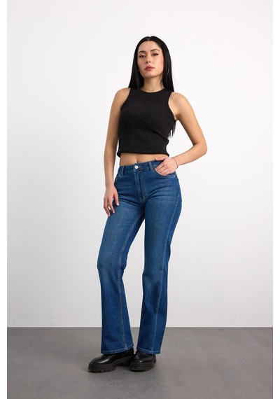 24326-73603 Kadın Boot Cut Mıd Denim Waıst 24326-73603 Koyu Mavi