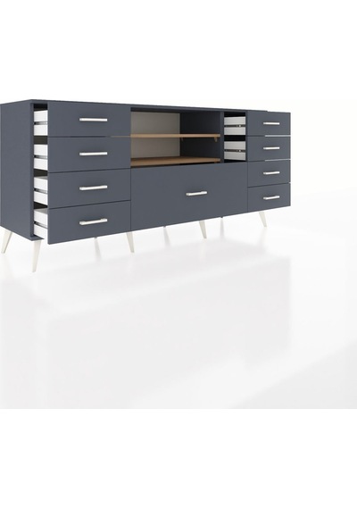 Hyperion Konsol 2 Raflı 9 Çekmeceli 176x44x83 Antrasit-çam/antrasit Çam/antrasit Hyperion Konsol 2 Raflı 9 Çekmeceli 176x44x83 Antrasit-çam/antrasit Çam/antrasit