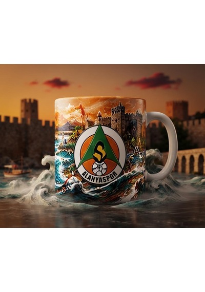 Alanyaspor Tasarımlı Kaliteli Kupa Bardak Taraftara Özel Hediyelik Kupa Beyaz