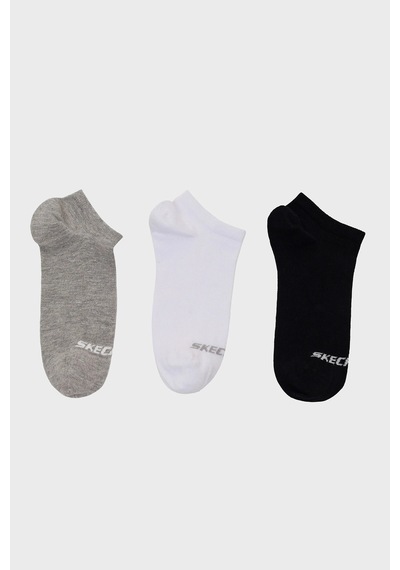 Skechers Pamuklu Logolu 3 Pack Çorap Unisex Çorap S2520315-4183 Siyah-gri-beyaz