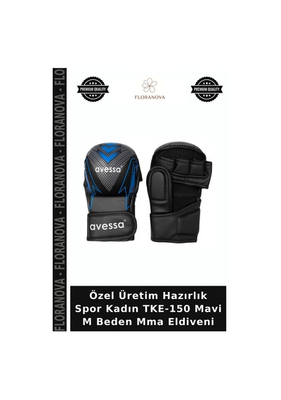 Özel Üretim Hazırlık Spor Kadın Tke-150 Mavi M Beden Mma Eldiveni