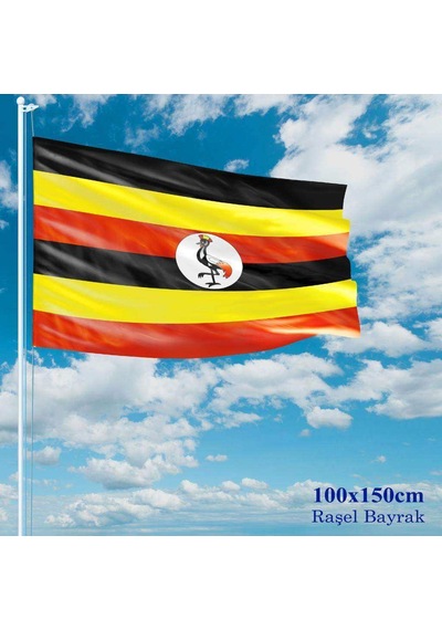 Uganda Bayrağı - 100x150 Cm 1 Metre X 1,5 Metre - Raşel Kumaş 1