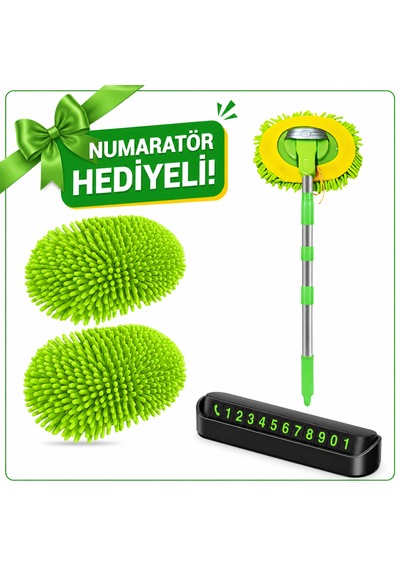 Mikrofiber Araba Yıkama Fırçası, Çiziksiz Temizleme, Uzun Saplı Temizlik, Araba Karavan, Kamyon, Suv Rv Ev İçin