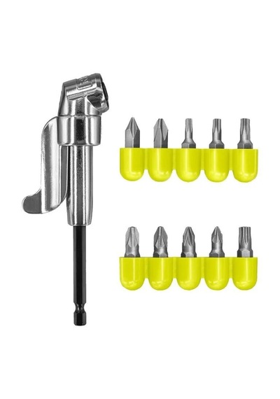 Ryobi Rakrad11 Köşe Vidalama Adaptörü + 10 Parça Aksesuarlı 5132004834
