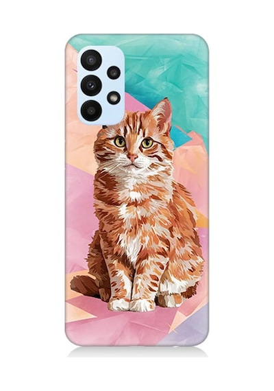 Samsung Galaxy A33 Uyumlu Renkli Kedi Desenli Silikon Kılıf