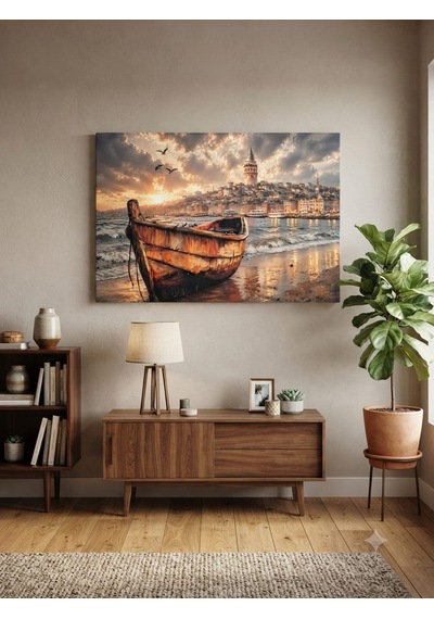 Tablo 60x90 Cm Büyük Boy Kafe Ve Salon Hediyelik Duvar Aksesuarı Sandal Siyah