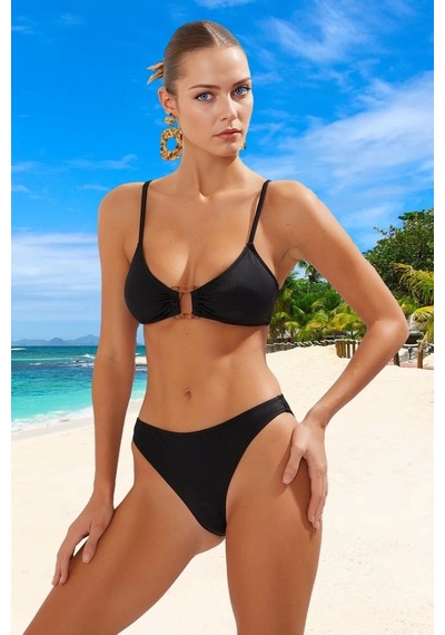 Ersefa Tasarım Bikini Takımı Uv Korumalı Ergonomik Kesim Hızlı Kuruyan E Siyah