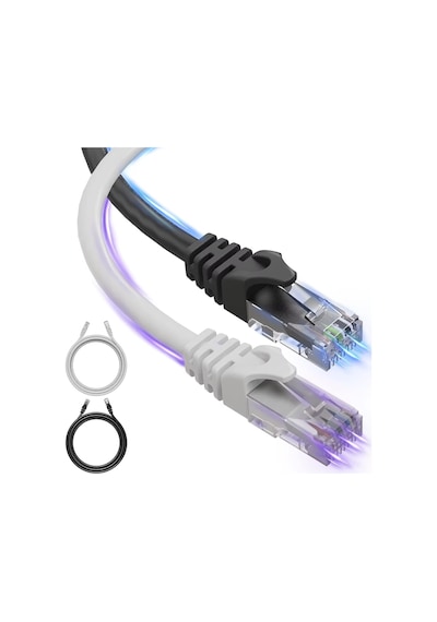 15 Metre, Ethernet Kablosu, Ağ Kablosu, Lan, Cat6, Modem İnternet Kablosu, Gri,