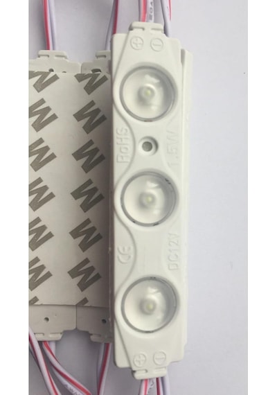 3 Ledli Parmak Led Modül 1.5w 2835 Smd Mercekli Beyaz Kasa,gün Işığı 12v 10 Adet Standart