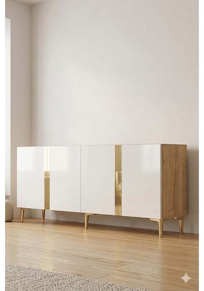 Ka1898dbg Anka Konsol Ve Tv Sehpası Safirmeşe-beyaz-gold 180cm