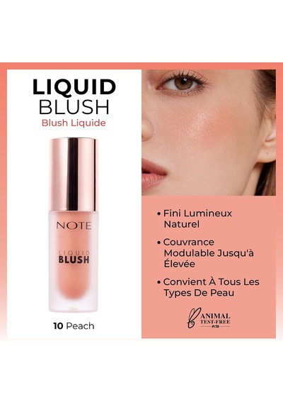 Cosmetics Liquid Blush Nemlendirici Etkili Likit Allık - 10 Peach Işıltılı Çok Renkli