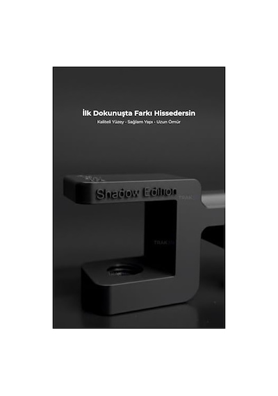 Premium Siyah Masa Kenarı Kulaklık Standı Shadow Edition Kaydırmaz Keçeli, Ergonomik Ve Güçlendirilmiş