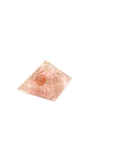 Hakiki Doğal Pembe Kuvars Taşı Orgonit Piramit 38 Gram