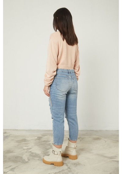 Skınny Jeans Ön Lazer Detaylı Pantolon 001