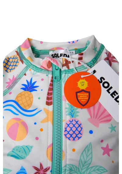Soleda Uv Korumalı Upf 50+ Bebek Çocuk Tulum Mayo Beach Fun Çok Renkli