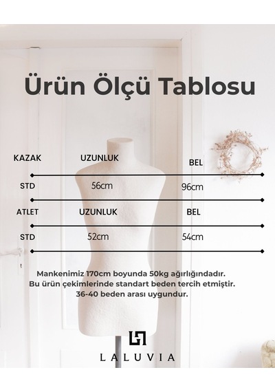 Laluvia Ekru İkili V Yaka Triko Kazak - 2y251206