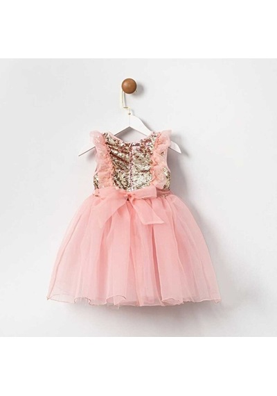 Dream Kız Çocuk Payetli Pembe Şifon Elbise Pembe