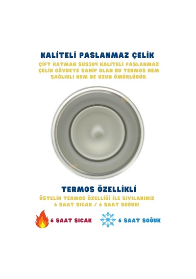 550ml Rahat İçim Çift Katmanlı Paslanmaz Çelik Termos 6 Saat Sıcak Soğuk Premium Kutu Diğer