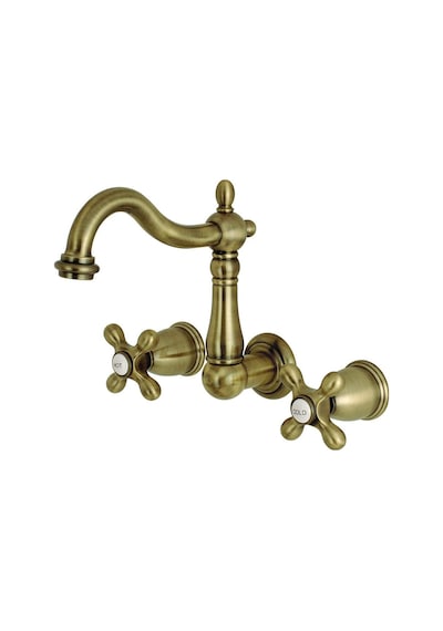 Ks1253ax 20,32 Cm Merkez Duvara Monte Gemi Lavabo Musluğu, Pirinç, 6-3/8 İnç Ağız Erişiminde Beyaz