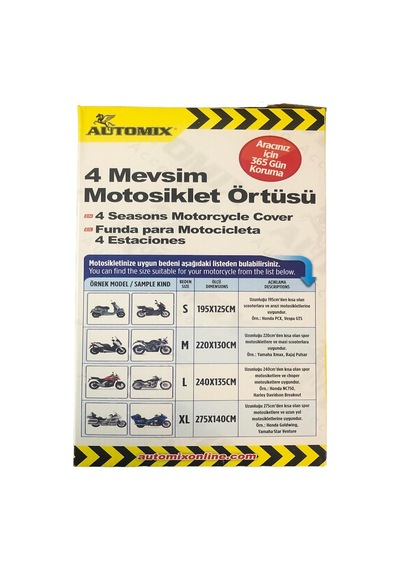 Motosiklet Brandası 4 Mevsim M Beden 220 130 Cm 220x130 Cm