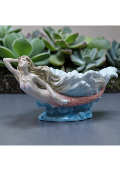 Dekoratif Denizkızlı Kase Wise Veronese Mitolojik Porselen Obje 28 Cm .