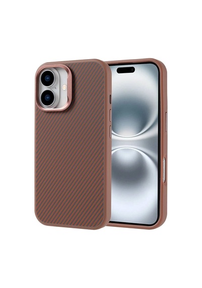 Apple Uyumlu iPhone 16 Kılıf M-safe Şarj Özellikli Karbon Fiber Görünümlü Zore Troy Kapak