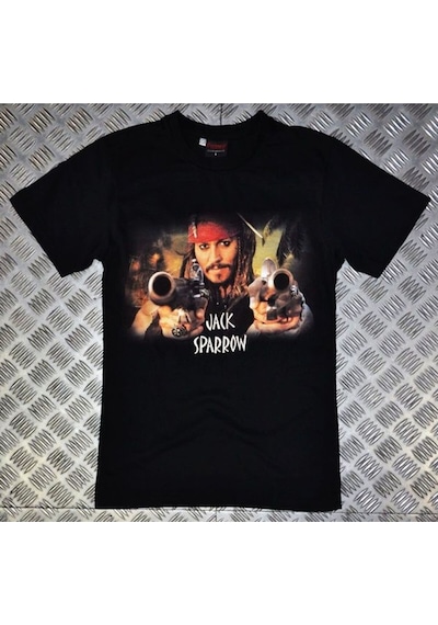 Stoned&Fame Jack Sparrow Baskılı T-shirt SIYAH Siyah