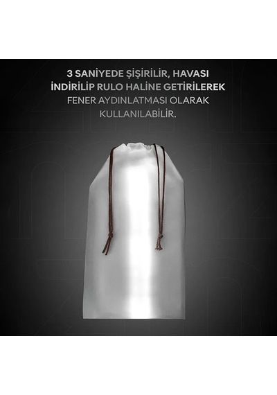Ayt Zmr-385 Katlanır Şişirilebilir Beyaz Ledli Aydınlatma Tüpü Usb Ve Solar Güneş Enerjisi Şarjlı Armatür Kamp Lambası Beyaz