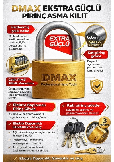 Vıvaluxe Dmax 25 Mm Pirinç Asma Kilit