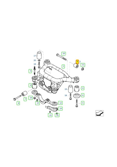 SWAG 20929367 DİFERANSİYEL DESTEĞİ ARKA AKS TRAVERSİ BMW 3 E46×3