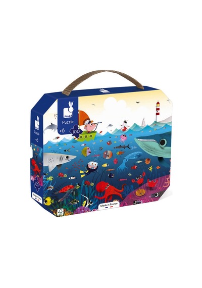 Janod 100 Parça Çantalı Puzzle - Sualtı Dünyası