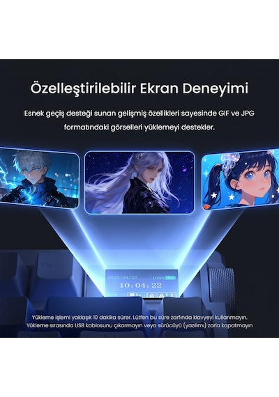Aula Nova75 Mekanik Rgb Klavye Tkl Star Vector Switch Tri Mode Kablosuz Makrolu Hot Swap Gaming Oyuncu Klavyesi Gri