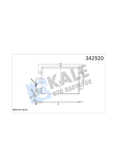 Kale 342920 Klima Radyatörü Kondanser - Vw Passat 2000-2005 1.8 T 20v Klimalı Modeller 3b0260401b - 3b0260401 - 3b0260401a - 3b0260403