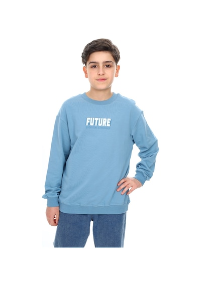 Toontoy Kids Toontoy Erkek Çocuk Baskılı Sweatshirt Mavi