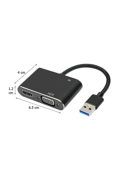 Usb 3.0 To Hdmi Vga 3.5mm 1080p Monitör Dönüştürücü Çevirici
