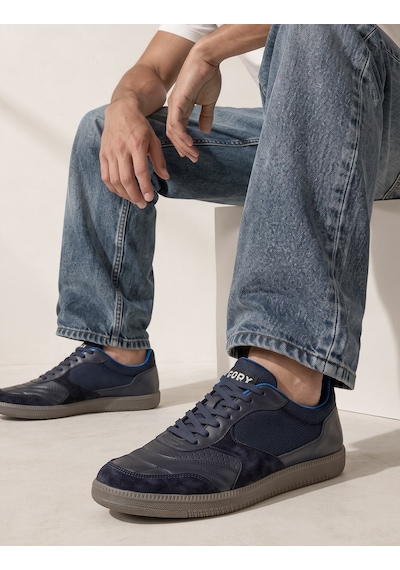 Cabani Lacivert Hakiki Deri Erkek Casual Sneaker