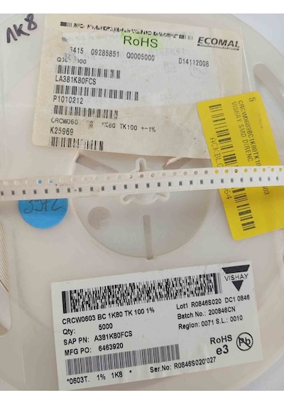 Crcw0603bc1k80tk100 1k8 603 Vıshay Smd Direnç 1000 Adet 10647090