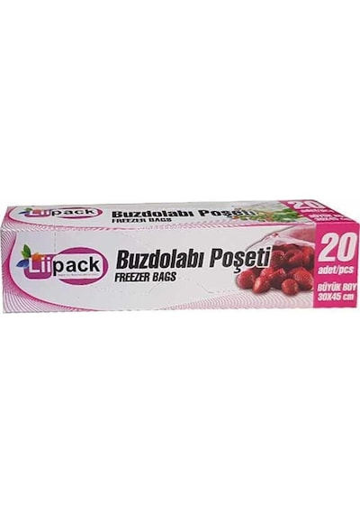 LiiPack Büyük Boy Buzdolabı Poşeti 20'li 30 x 45 CM