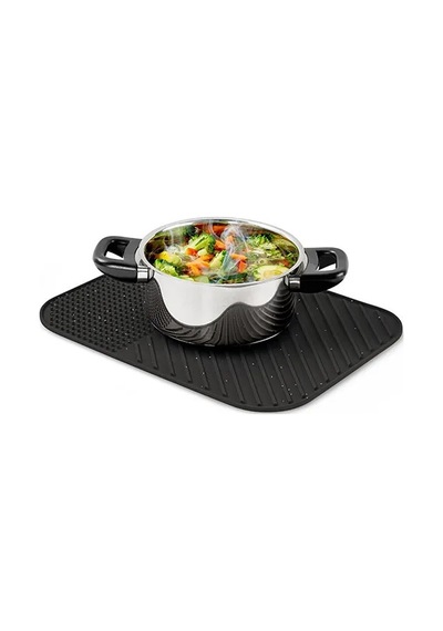 İndecor Houseware Bulaşık Kurutma Matı Bulaşıklık Siyah - Su Tutmaz Bulaşık Matı Gri