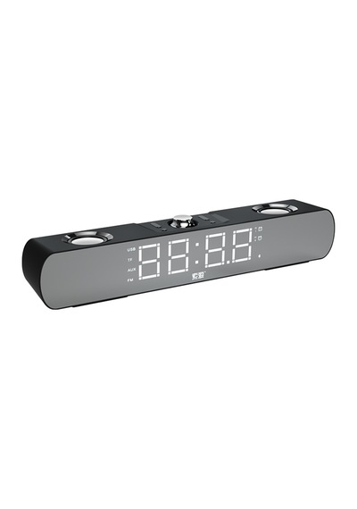Kablosuz Bluetooth Speaker Hoparlör 6w Güçlü Ses Aynalı Led Dijital Saat Alarmlı Usb/tf/aux Destekli