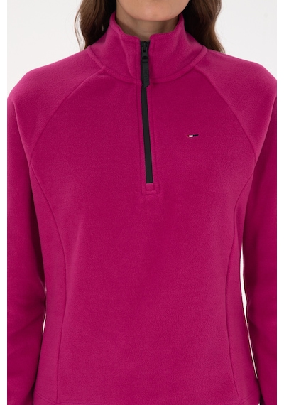 U.S. Polo Assn. Kadın Fuşya Fermuarlı Dik Yaka Polar Sweatshirt 50316714-VR023
