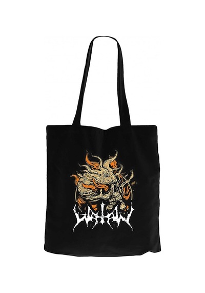 Watain Skull Siyah Kanvas Bez Çanta Siyah