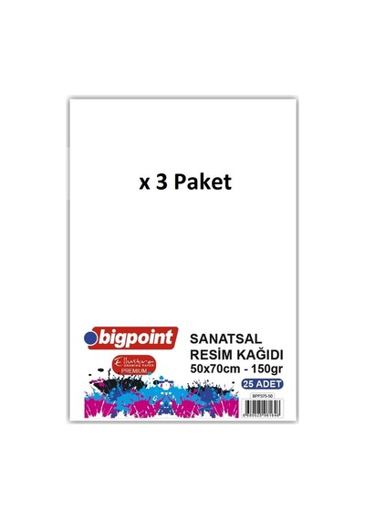 Bigpoint Sanatsal Resim Kağıdı 135 Gram 50x70cm - 10 Yaprak X 3 Paket