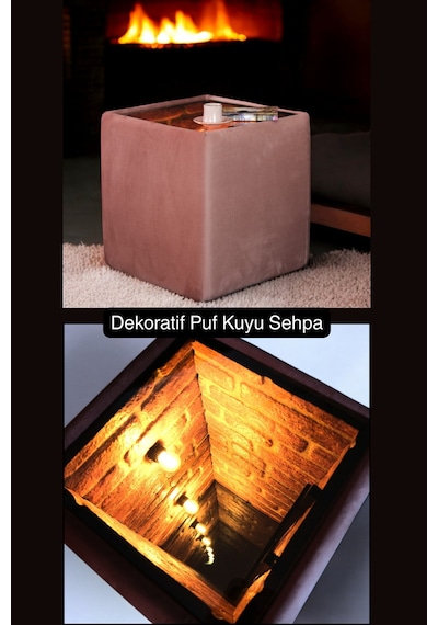 Puf Kuyu Sehpa ,yan Sehpa, Kahve Sehpası, Sonsuzluk Sehpası, Pembe