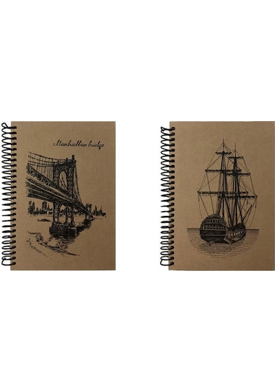 Tokaç 16x23 Kraft Spiralli Defter 80 Yp. Kareli 2'li