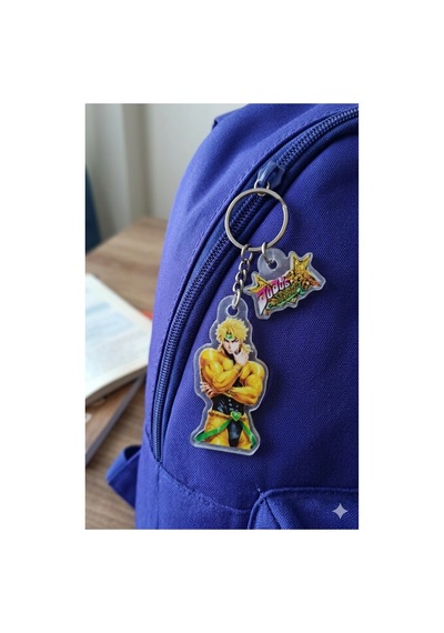 Owl Bag Jojo's Bizarre Adventure Serisi - Dio Brando Desenli Acrylic Anahtarlık Çanta Süsü Çok Renkli